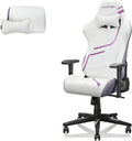 Sedia gaming ergonomica reclinabile - Supporto testa lombare e braccioli 4D - Inclinazione da 90 a 155 gradi con altezza regolabile - Tessuto bianco 54,5 x 50 x 132 cm