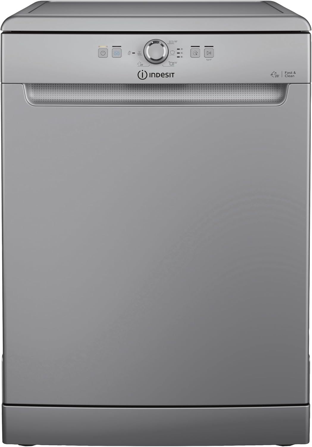 Indesit IN2FE14CNP80S Lavastoviglie 14 coperti - Libera installazione 60 cm Classe E - Filtro rimovibile e comandi a manopola - Grigia in acciaio 85 x 60 x 59 cm 49 dB