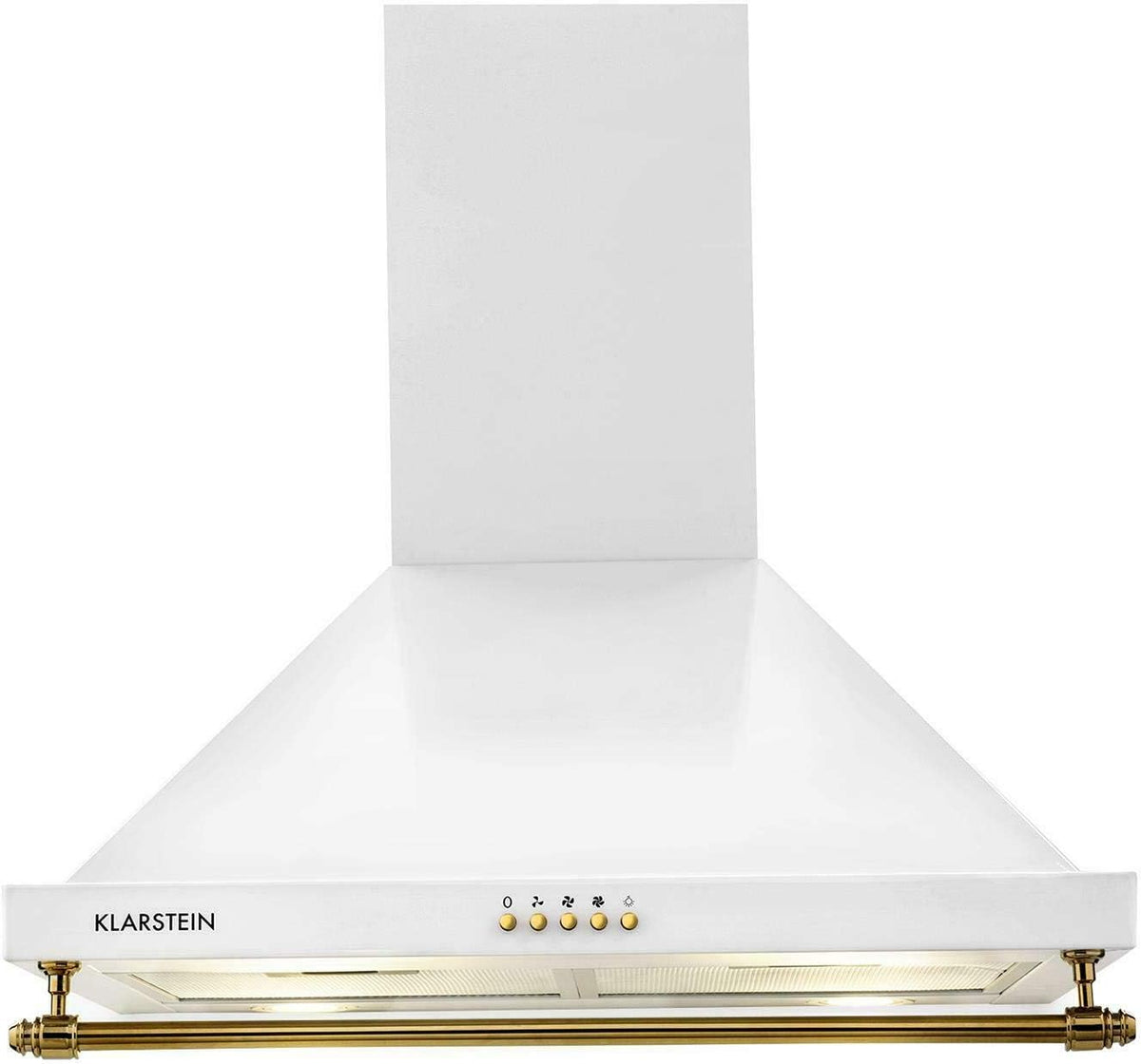 Klarstein MB Cappa aspirante a parete 60 cm - Flusso aria fino a 610 m3 h - Aspirazione e ricircolo con 3 livelli - Bianca con filtro in alluminio per cucina domestica