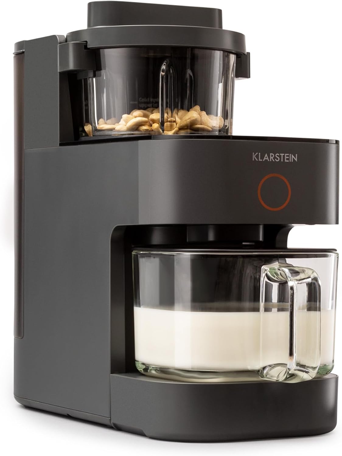 Klarstein Frullatore con riscaldamento 300 e 1250 W - Capacità 1,2 L con tecnologia calore a 360 gradi - Fino a 30000 giri min e touchscreen - Nero per latte vegetale e frullati