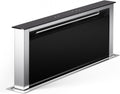 Klarstein Downdraft Cappa aspirante 90 cm - Flusso aria 576 m3 h - Controllo touch con luci LED e timer - Nero argento metallizzato per cucina moderna