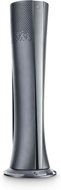 DeLonghi HFX85W20C termoventilatore 3 in 1 2000 W - Riscalda ventila e purifica aria fino a 60 m3 - Display LED - Silver Metal a torre per uso interno