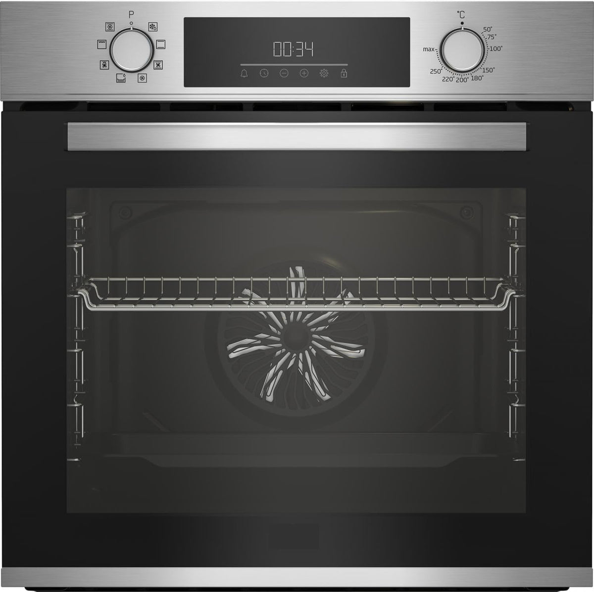 Beko BBIM12300X - Forno elettrico ventilato da incasso 72 L Classe A - Funzione Grill e cottura a convezione - Finitura inox per cucina domestica