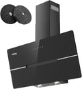 IsEasy Cappa aspirante 90 cm - Classe A più con flusso aria 578 m3 h - 3 livelli di aspirazione e controllo touch - Nera con scarico ricircolo e rumorosità 58 dB