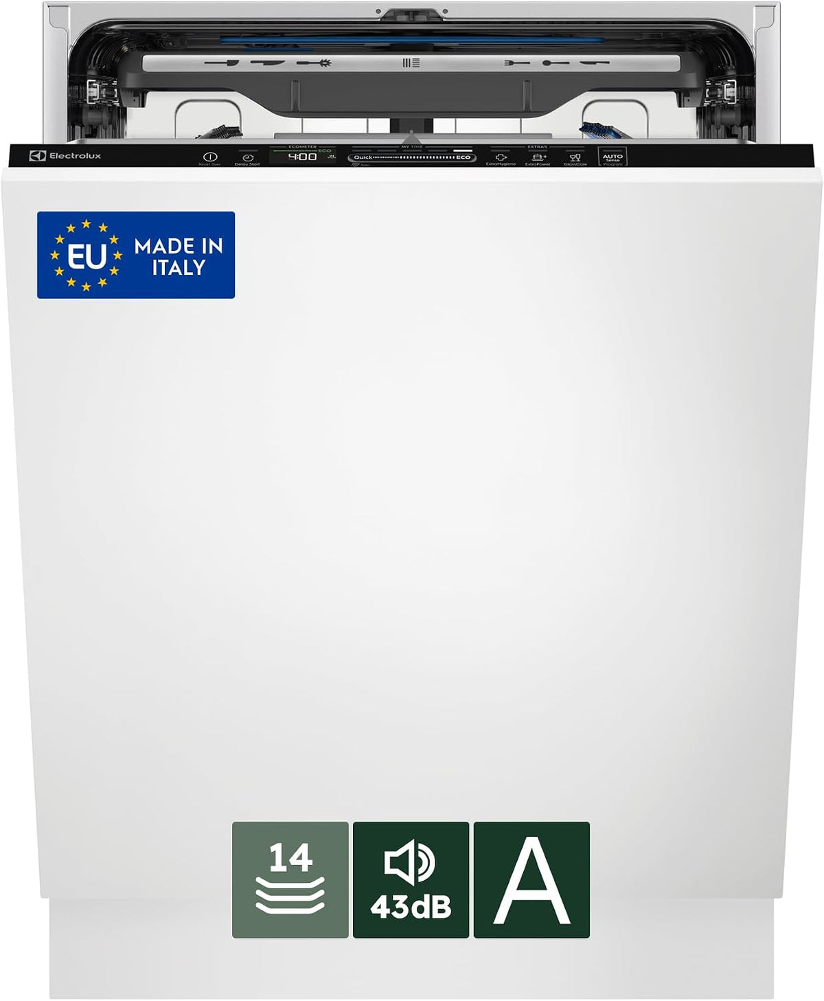 Electrolux EES68615L Serie 600 Lavastoviglie da incasso 14 coperti - SatelliteClean 60 cm - MaxiFlex e dispositivo antiallagamento - Acciaio inox 81,8 x 59,6 x 56 cm 43 dB