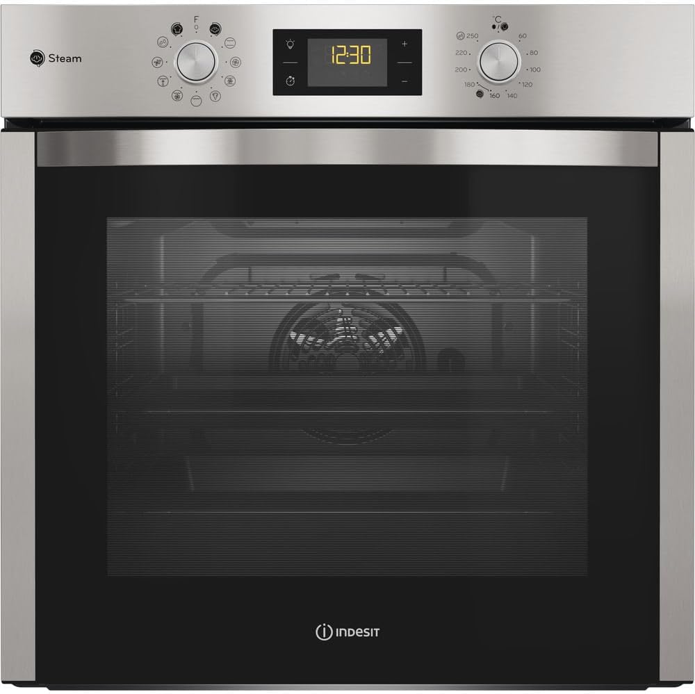 Indesit IFWS 5844 JH IX - Forno elettrico da incasso 71 L - Cottura a convezione con funzione autopulente - Finitura inox per cucina domestica
