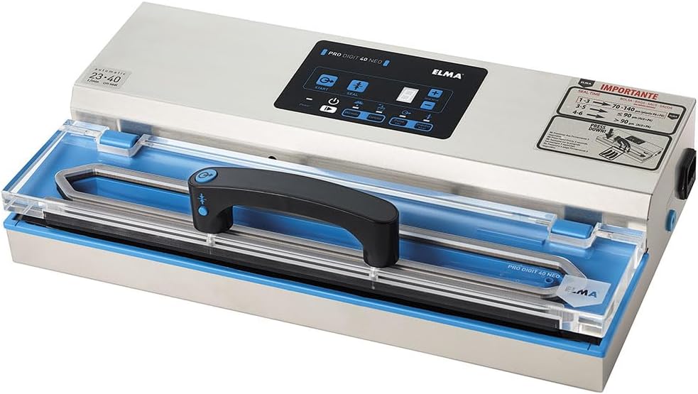 ELMA Digit 40 NEO II macchina sottovuoto - Potenza 550 W e barra sigillatura 40 cm - Compatibile con contenitori sottovuoto esterni - Acciaio inox 49 x 26 x 13,8 cm