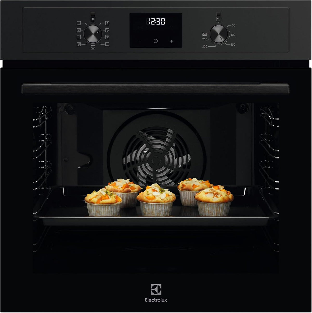 Electrolux EOD3H50TH Serie 500 forno da incasso - Capacità 72 L con SurroundCook e SteamBake - AquaClean funzione Pizza e display LED Classe A - Nero 56 x 55 x 59 cm
