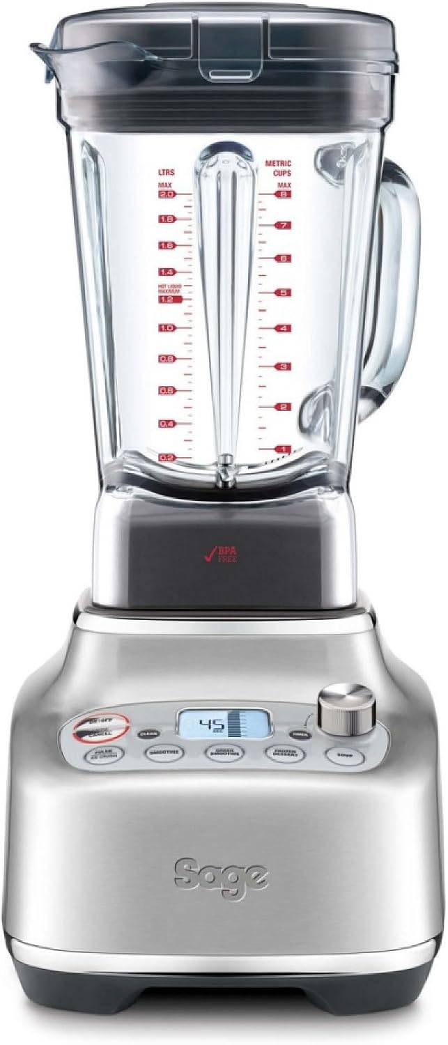Sage The Super Q frullatore professionale - Capacità 2 L e struttura in acciaio inox spazzolato - Cinque programmi One Touch e dodici velocità - Frullatore da banco per preparazioni versatili