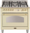 Lofra RBIG96MFTE CI - Cucina a gas indipendente con piano cottura - Struttura in acciaio inox finitura beige - Griglia integrata e Classe A