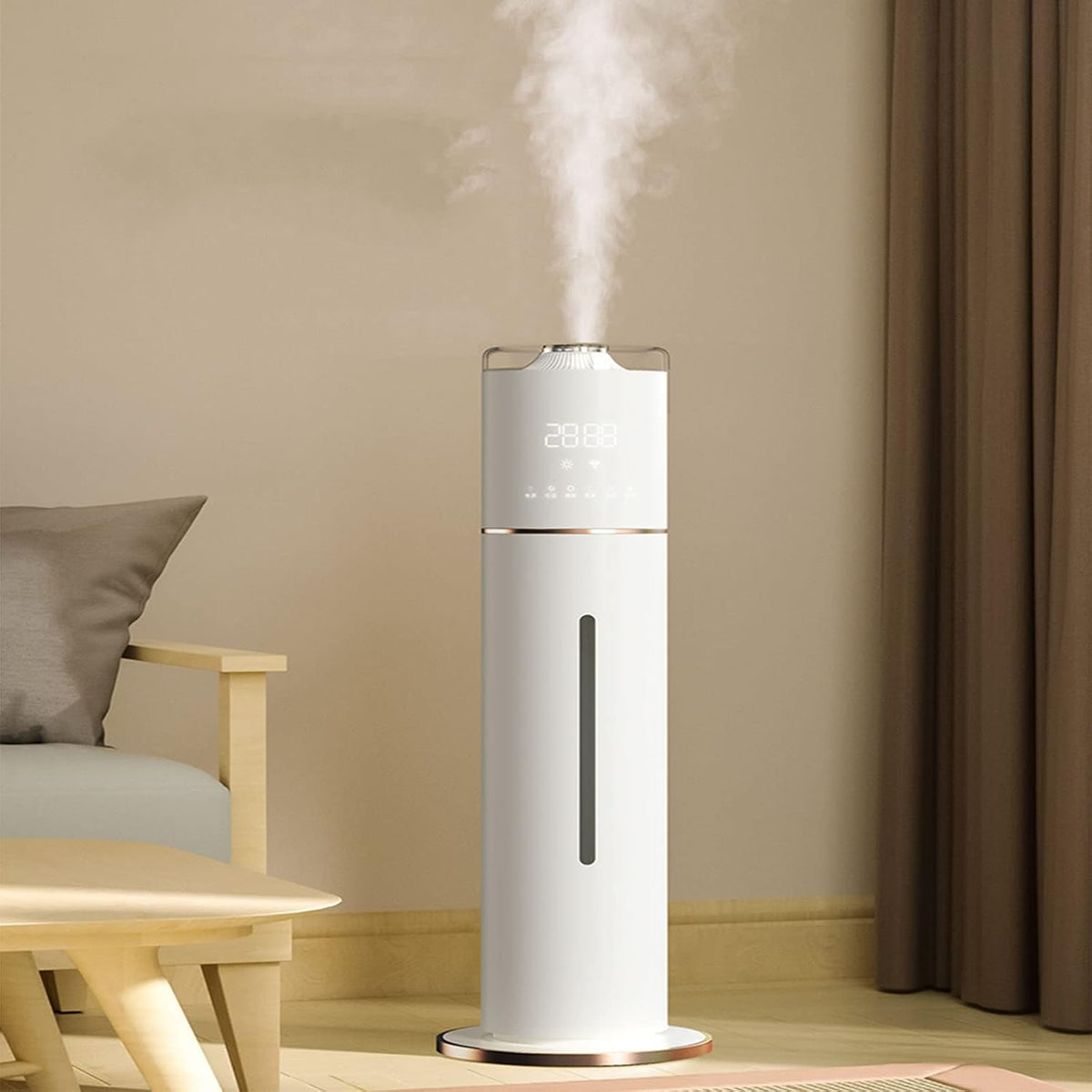Umidificatore 7 L per camera da letto - Umidita regolabile con modalita sospensione - Display LED touch e timer 12 ore - Grande capacita per camerette e ambienti domestici