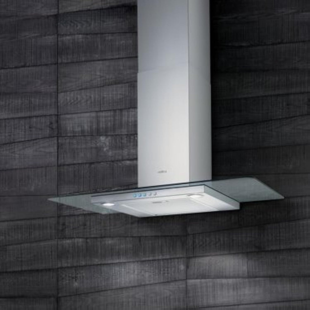 Elica Flat Glass IX A 90 Cappa aspirante a parete 90 cm - Flusso aria 450 m3 h - Acciaio e vetro con filtro antigrasso - Rumorosità 59 dB per ventilazione della cucina