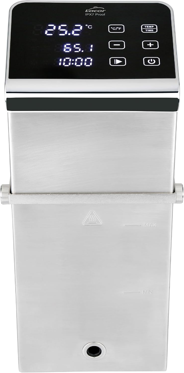Lacor 69592 Sous Vide Master 2300 W - Struttura in acciaio inox con controllo preciso della temperatura - Impermeabilità IPX7 e comando a pulsante - Portatile peso 3,47 kg