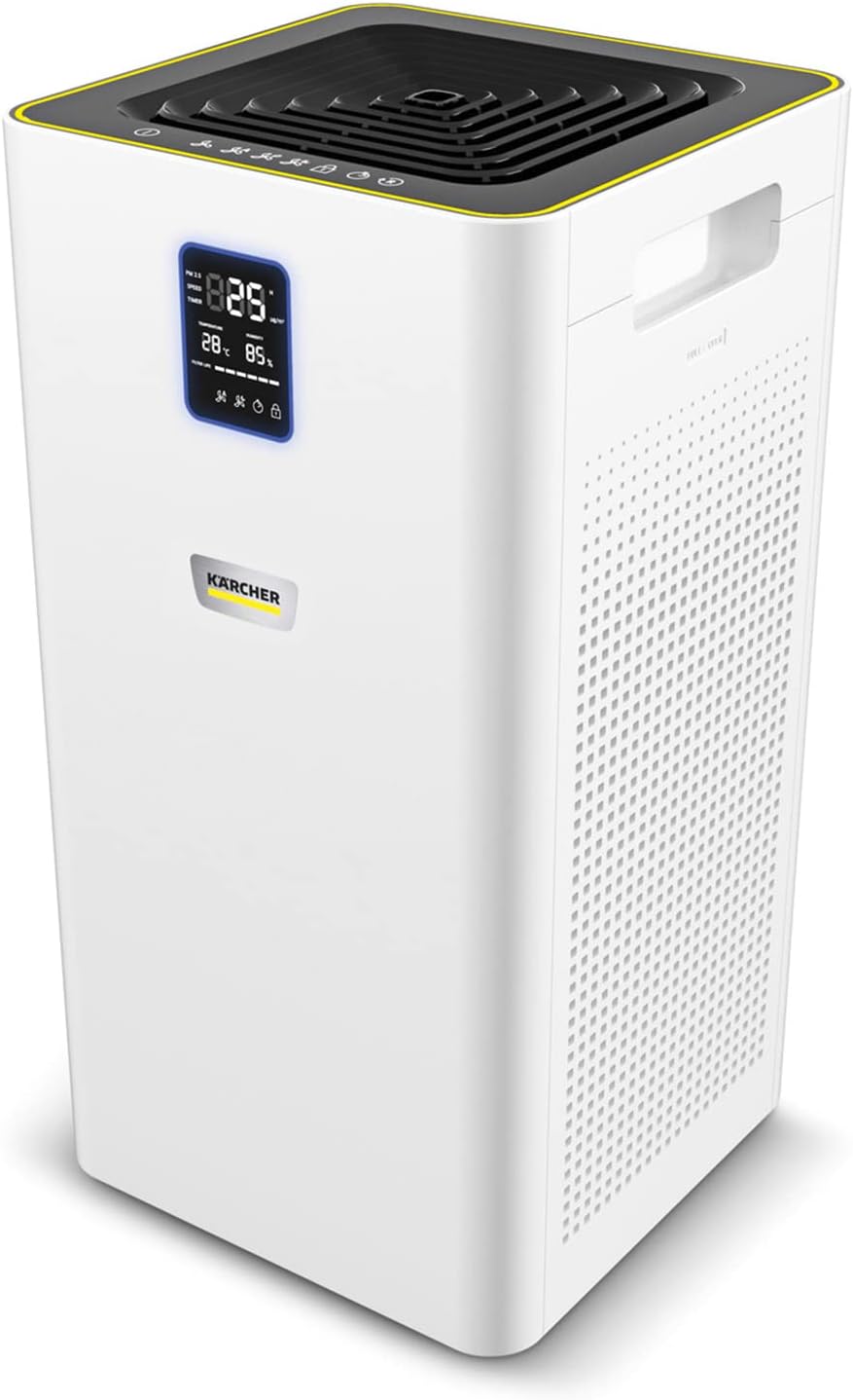 Karcher AF 50 purificatore aria - Due filtri HEPA con carbone attivo antibatterico - Cinque livelli di potenza - Bianco silenzioso per casa e ufficio