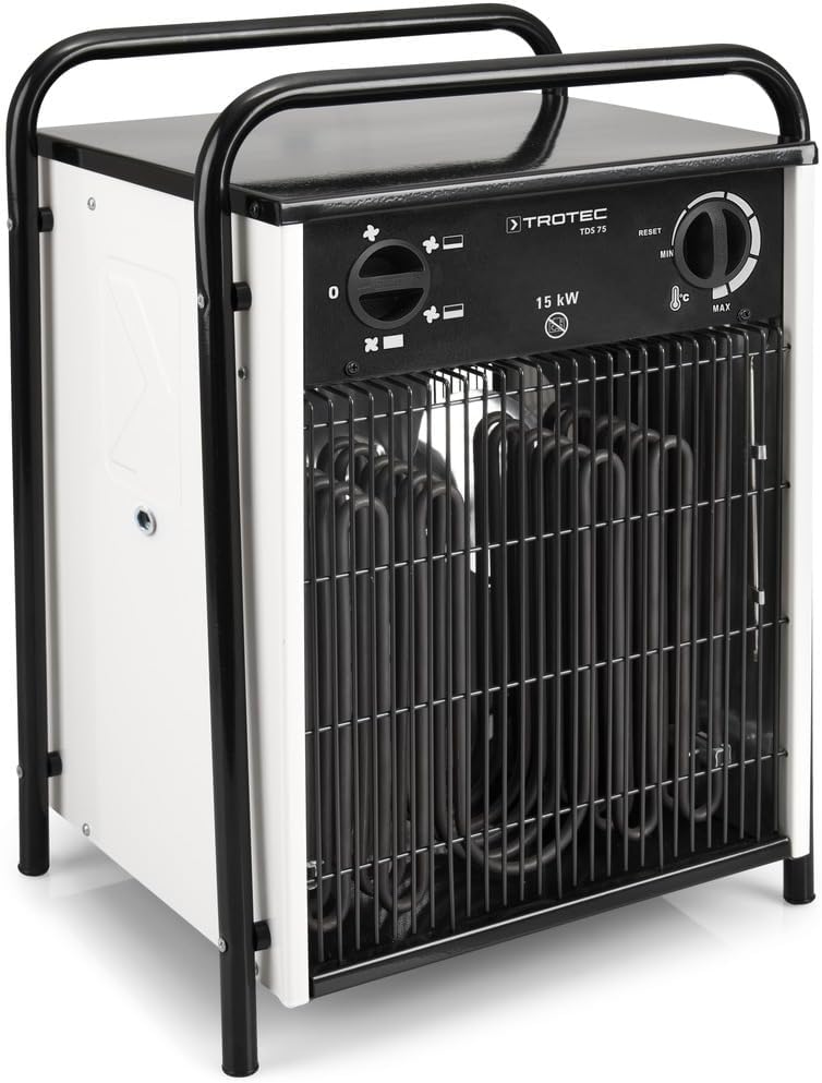 TDS 75 riscaldatore elettrico - Struttura a piedistallo per ambienti interni - Protezione da surriscaldamento - Finitura bianca e nera