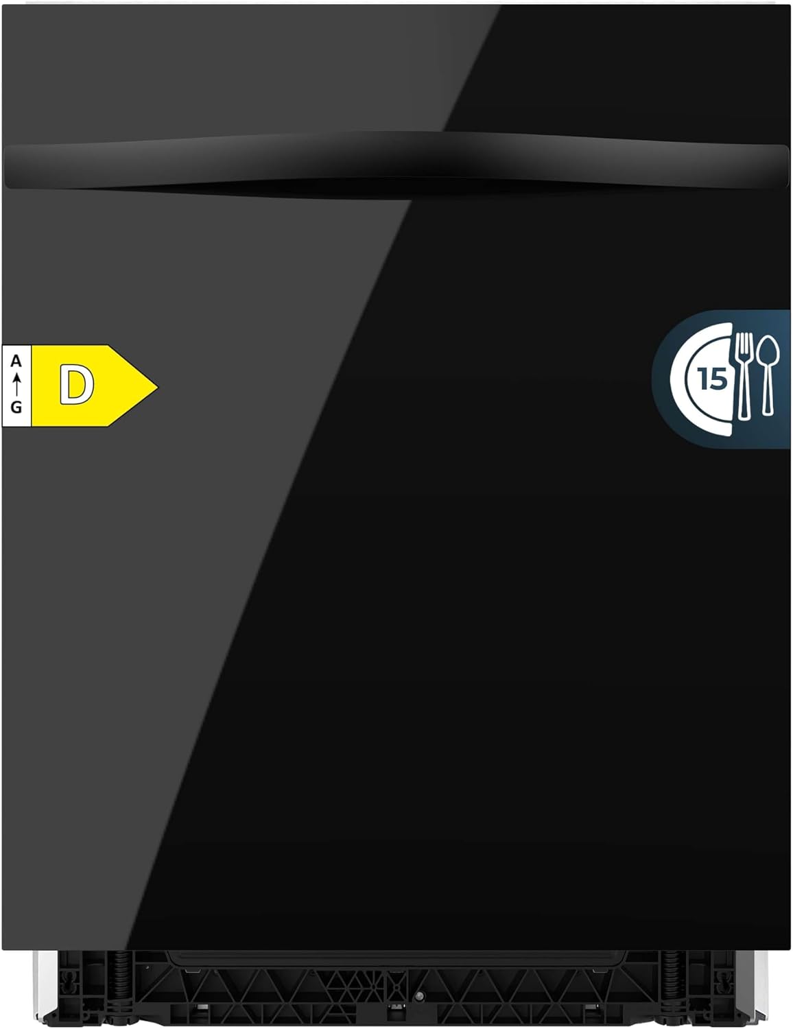 Cecotec Bolero Aguazero 6320 Full BI Lavastoviglie integrata 15 coperti - 1900 W con 8 programmi - Smart Wash Turbo Dry Plus e Dual Zone - Vetro nero 81,5 x 60 x 60 cm 45 dB