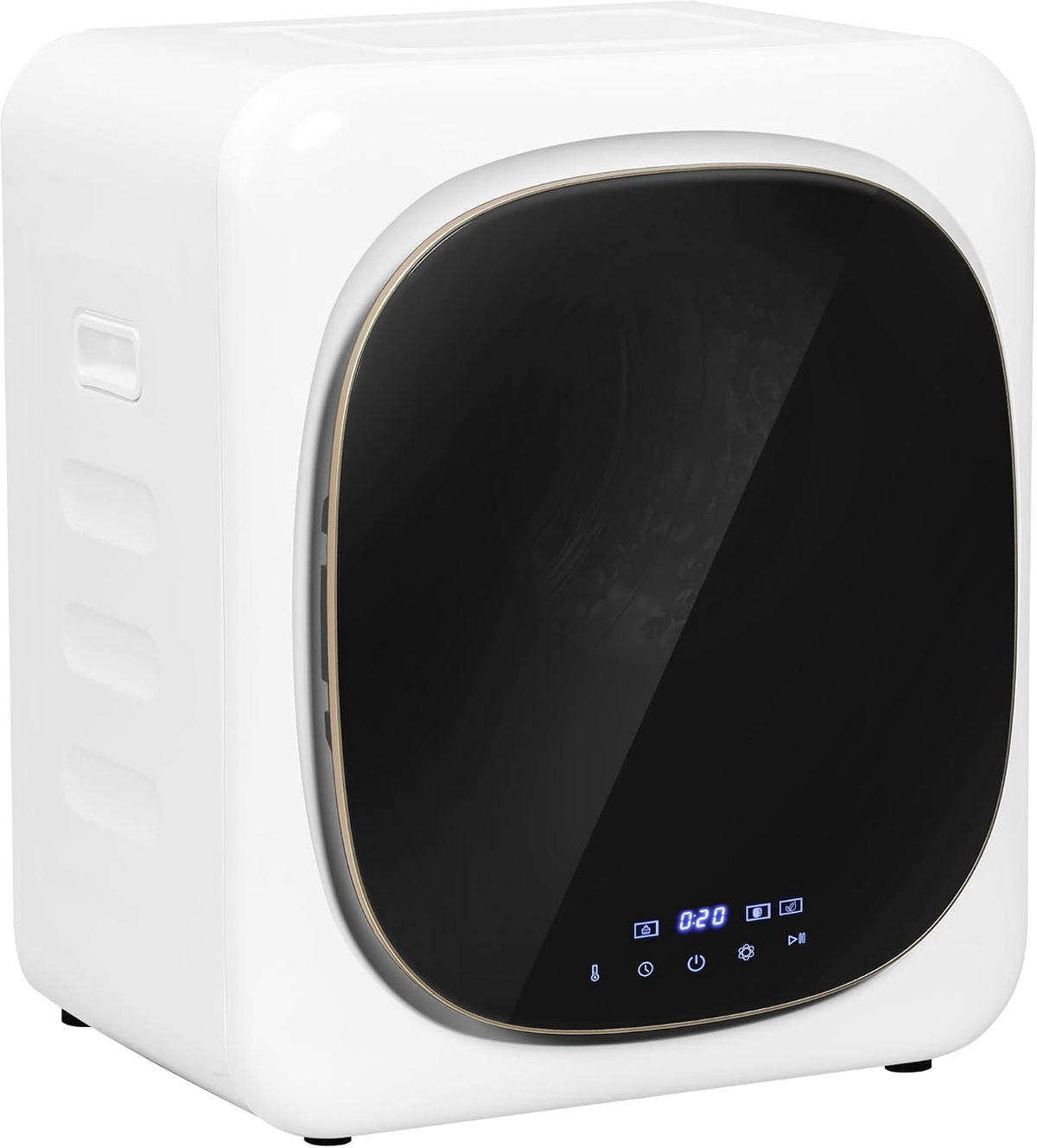 HOMCOM asciugatrice ad aria 4 kg - Cestello in acciaio inox e struttura in ABS - Timer e programma Smart a carico frontale - Bianca 48 x 40 x 56 cm per casa e piccoli spazi