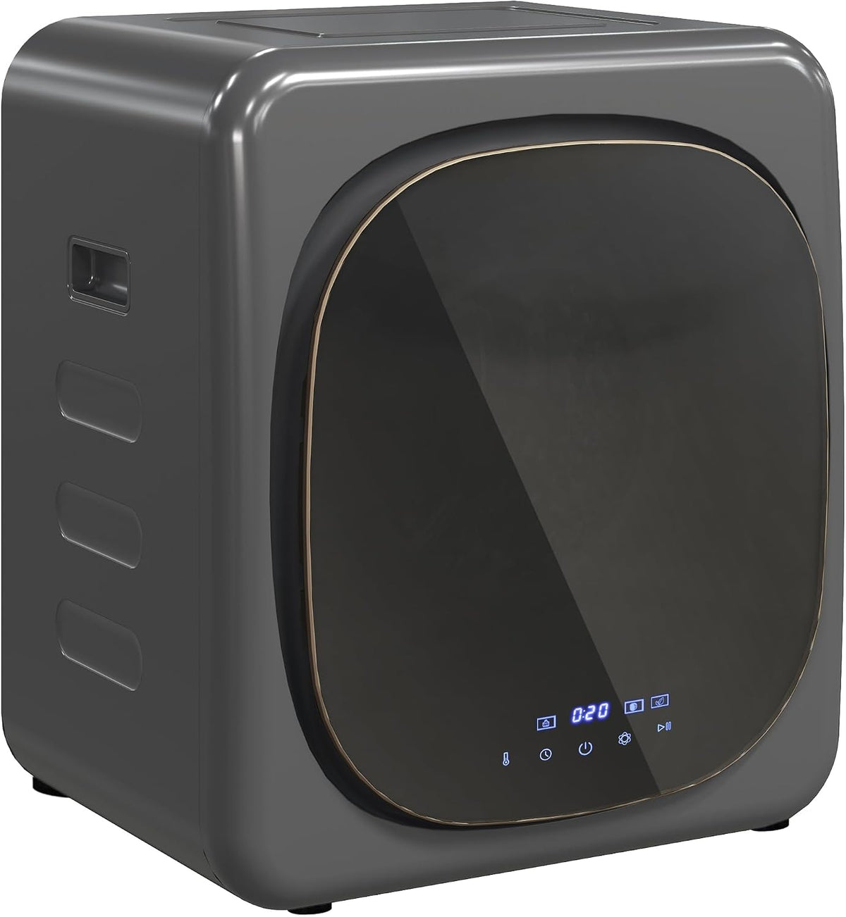 HOMCOM mini asciugatrice 800 W - Capacità 4 kg con 6 programmi e temperatura fino a 60 C - Touch screen LED e protezione surriscaldamento - Grigia 48 x 40 x 56 cm da parete o autoportante