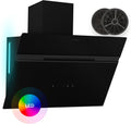 Klarstein Alina Cappa aspirante 60 cm - Classe A con flusso aria 600 m3 h - Touchscreen LED a 9 colori e display - Nera a parete con ricircolo e scarico 52 dB