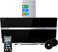 HERMES9005SM cappa aspirante inclinata 90 cm - Portata aria 782 m3 h con WiFi e controllo touch - Spegnimento automatico e illuminazione LED RGBW - Nera 90 x 38,8 x 75 cm
