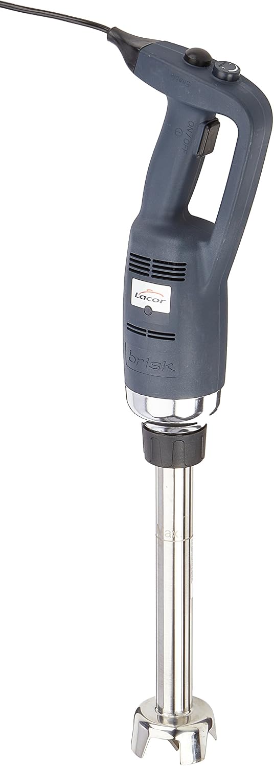 Lacor 69773 frusta professionale 350 W - Braccio da 30 cm in acciaio inox e lega di acciaio - Velocità variabile per capacità fino a 140 L - Nero legno per cucina professionale