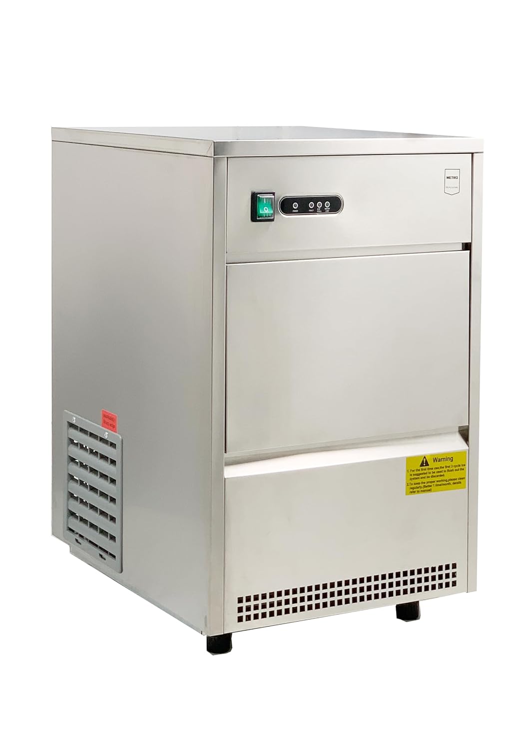 METRO Professional GIM1026B macchina per cubetti di ghiaccio - Produzione 26 kg in 24 ore - Capacità raccolta 6 kg e potenza 170 W - Acciaio inox 42 x 51,4 x 65,5 cm