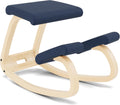Varier Variable Balans sedia ergonomica - Struttura in legno per movimento naturale e postura dinamica - Finitura naturale e blu - Dimensioni 72 x 52 x 51 cm garanzia 10 anni