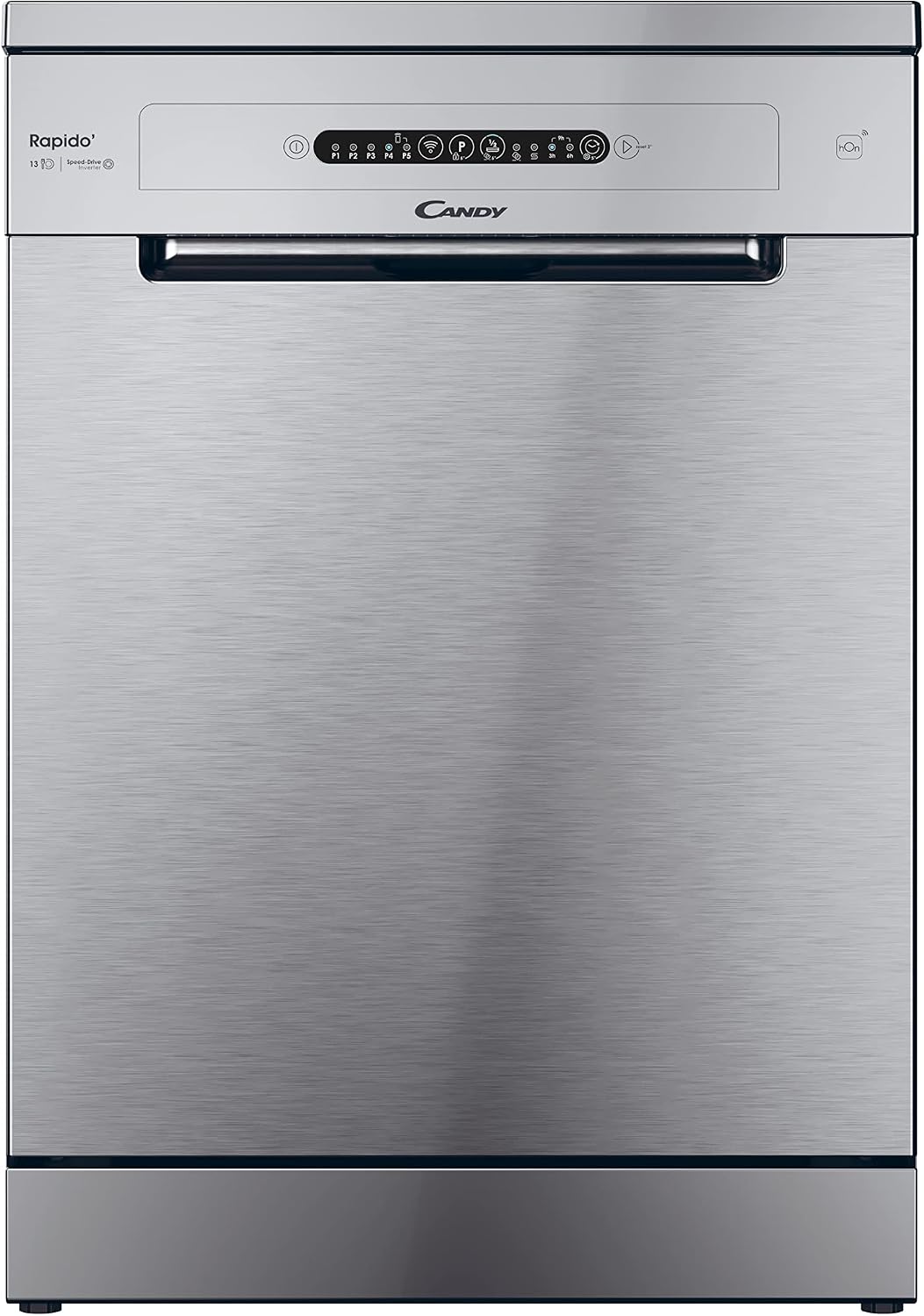 Candy RapidÓ CF 3C7L0X Lavastoviglie 13 coperti - Libera installazione 60 cm Classe C con motore Inverter - WiFi BLE Maxi TUB e 5 programmi - Inox 82 x 59,7 x 59,8 cm 47 dB