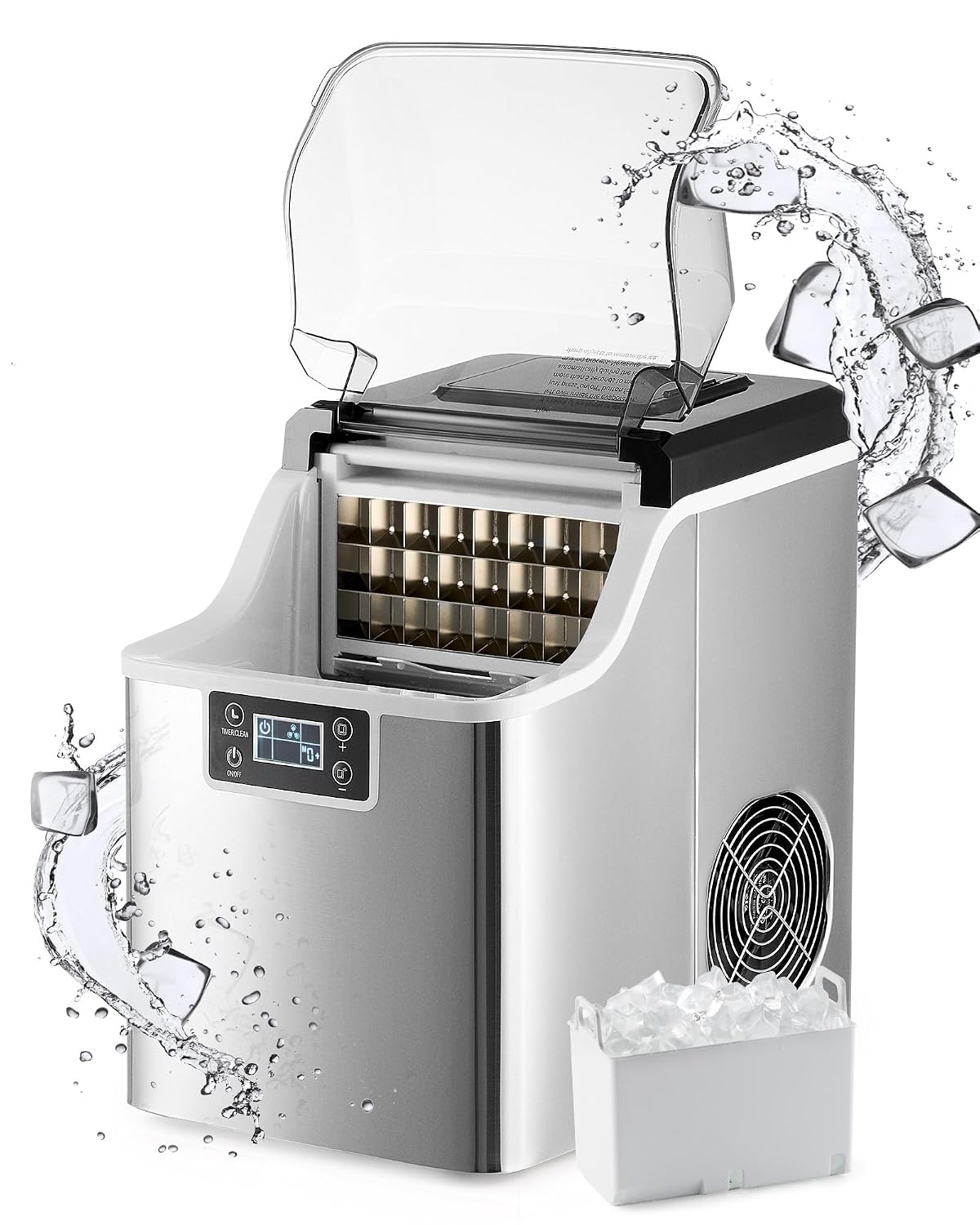 CO Z CIM 2248 EU macchina per ghiaccio - Produzione 22 kg in 24 ore con 24 cubetti in 11 20 minuti - Autopulente con pannello LCD e serbatoio 3,2 L - Acciaio inox 160 W