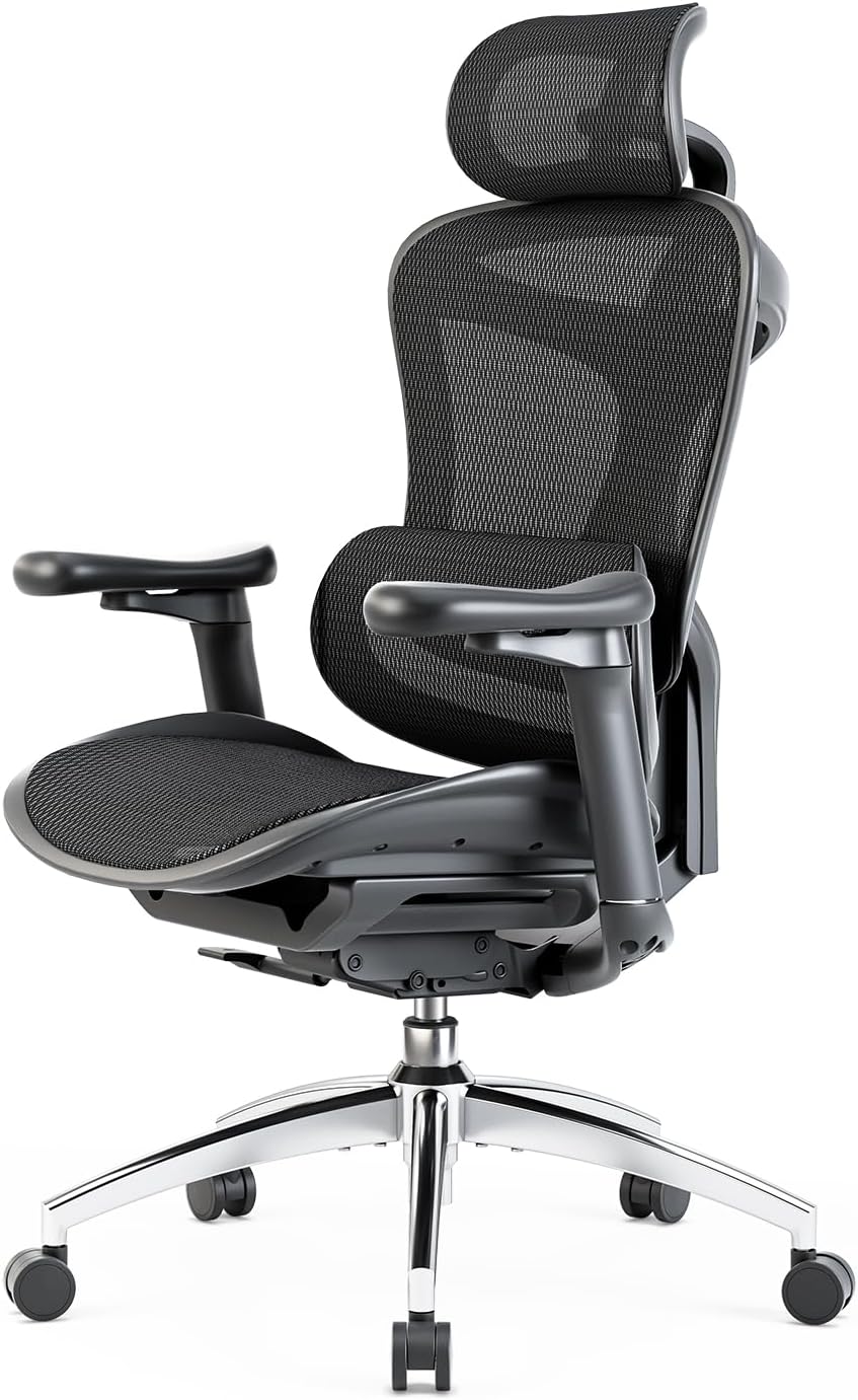 SIHOO Doro C300 set 2 sedie ufficio ergonomiche - Supporto lombare dinamico e schienale regolabile - Braccioli 3D ultra morbidi - Nero per casa e scrivania