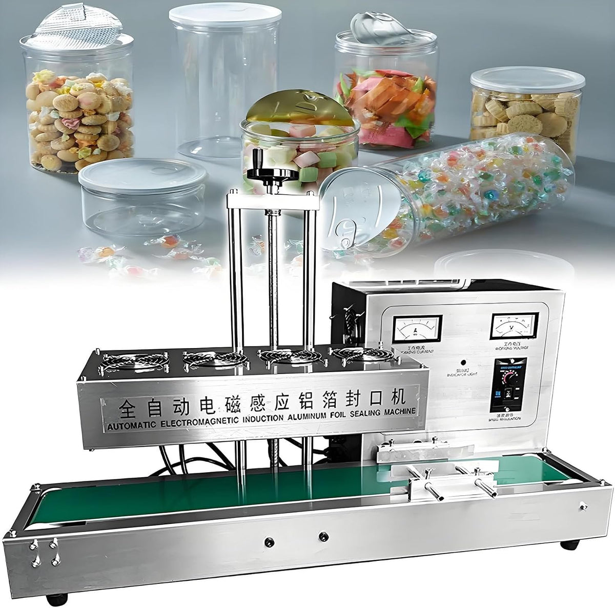 Sigillatrice automatica a induzione per tappi - Sistema elettromagnetico fino a 120 mm - Macchina per chiusura di bottiglie e contenitori - Per confezionamento e sigillatura professionale