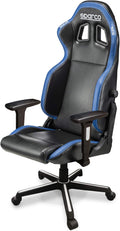 Sparco Icon S00998NRAZ sedia ufficio sportiva - Rivestimento in tessuto per postazione lavoro - Schienale alto formato Large - Nero blu 55 x 68 x 127 cm