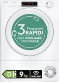 Candy Smart Pro CRO EH9N2TE-S asciugatrice - Pompa di calore 9 kg con Woolmark - App hOn WiFi e BLE - Bianca 60 x 58,5 x 85 cm rumorosità 66 dB a carico frontale