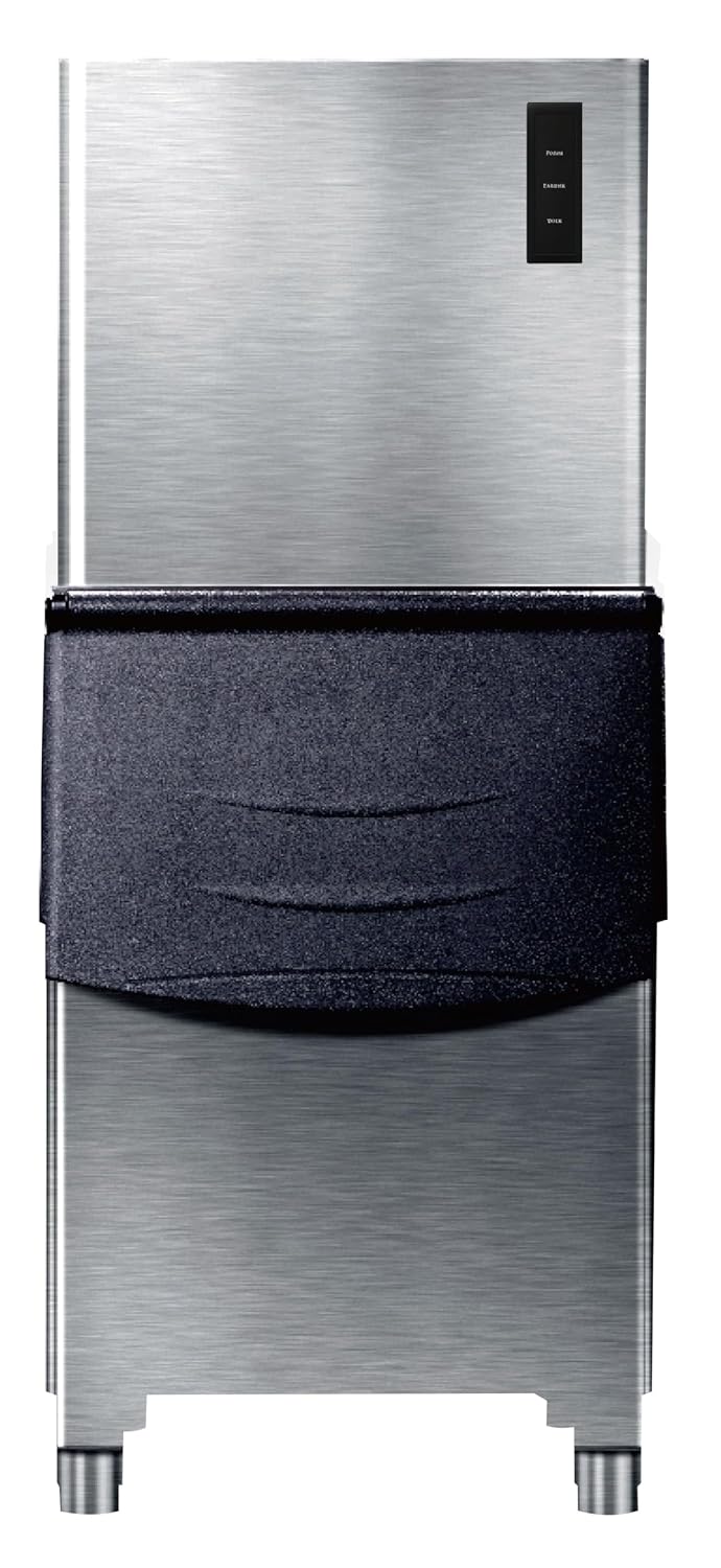 Macchina per ghiaccio commerciale 160 kg in 24 ore - Cubetti pieni con raffreddamento ad aria - Capacità raccolta 90 kg - 800 W 230 V