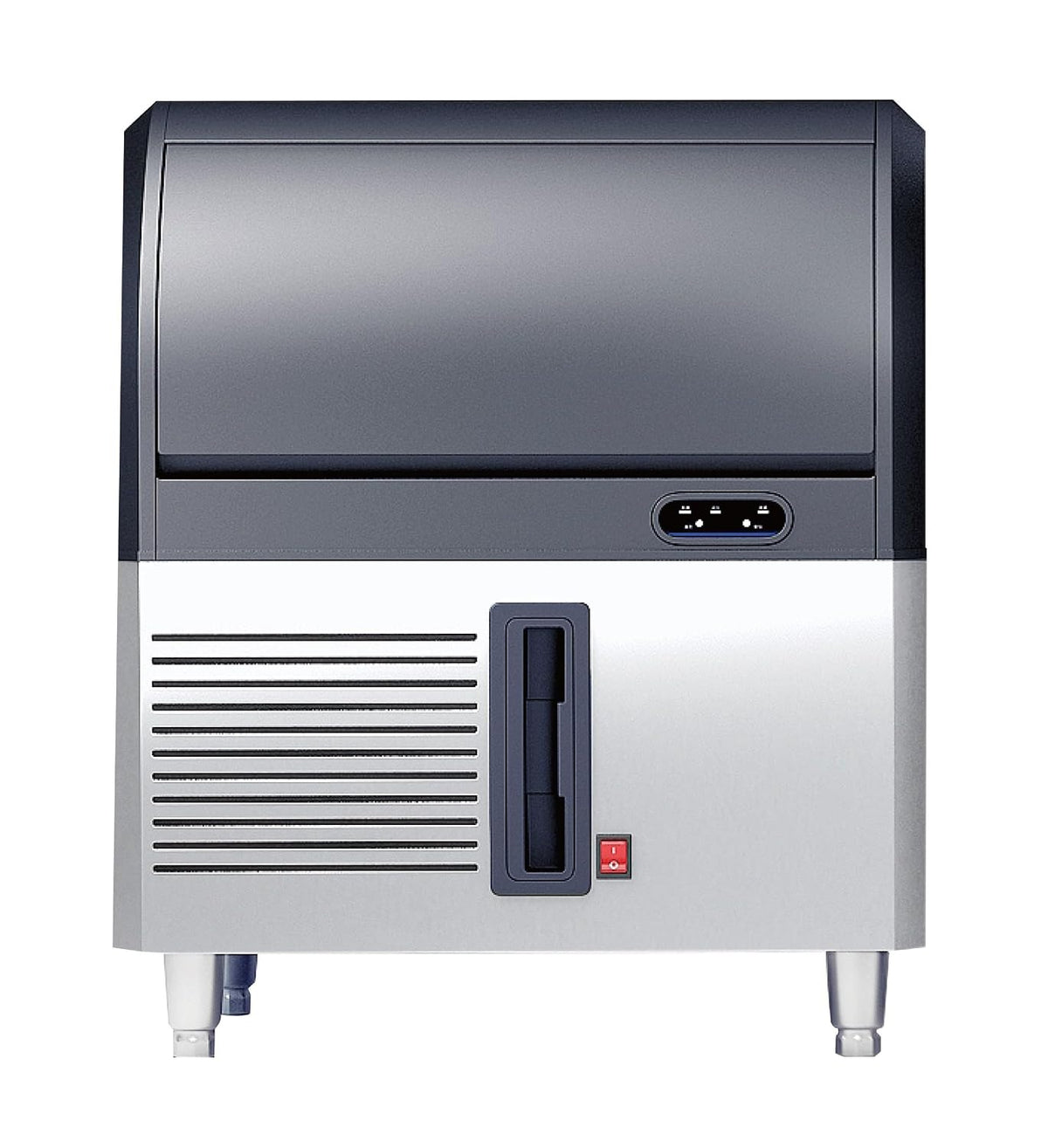 Produttore di ghiaccio commerciale - Cubetti pieni 90 kg al giorno - Stoccaggio 30 kg con raffreddamento ad aria - Potenza 760 W e alimentazione 230 V