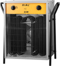 SIAL - Termoventilatore elettrico industriale 22 kW - Riscaldatore portatile per cantieri garage e negozi - Argento con termostato manuale e protezione surriscaldamento