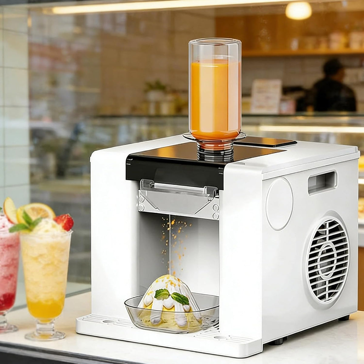 vghr5 995964 - Macchina per bevande ghiacciate Superchill - Funzione autopulente senza ghiaccio preliminare - Bianca per granite frappe milkshake e succhi ghiacciati