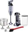 bamix M200 Chef's Favorite frullatore a immersione 200 W - Velocità regolabile e impugnatura ergonomica - Set con bicchiere accessori e spazzola pulizia - Argento cromo Made in Switzerland