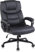 Sedia ergonomica da ufficio - Poltrona girevole in pelle PU nera - Altezza regolabile con base a rotelle - Imbottitura in schiuma ad alta densita per ufficio e gaming
