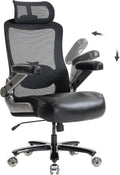 Sedia ufficio ergonomica portata 350 kg - Schienale in rete con supporto lombare - Poggiatesta regolabile e braccioli ribaltabili - Nera con funzione inclinazione