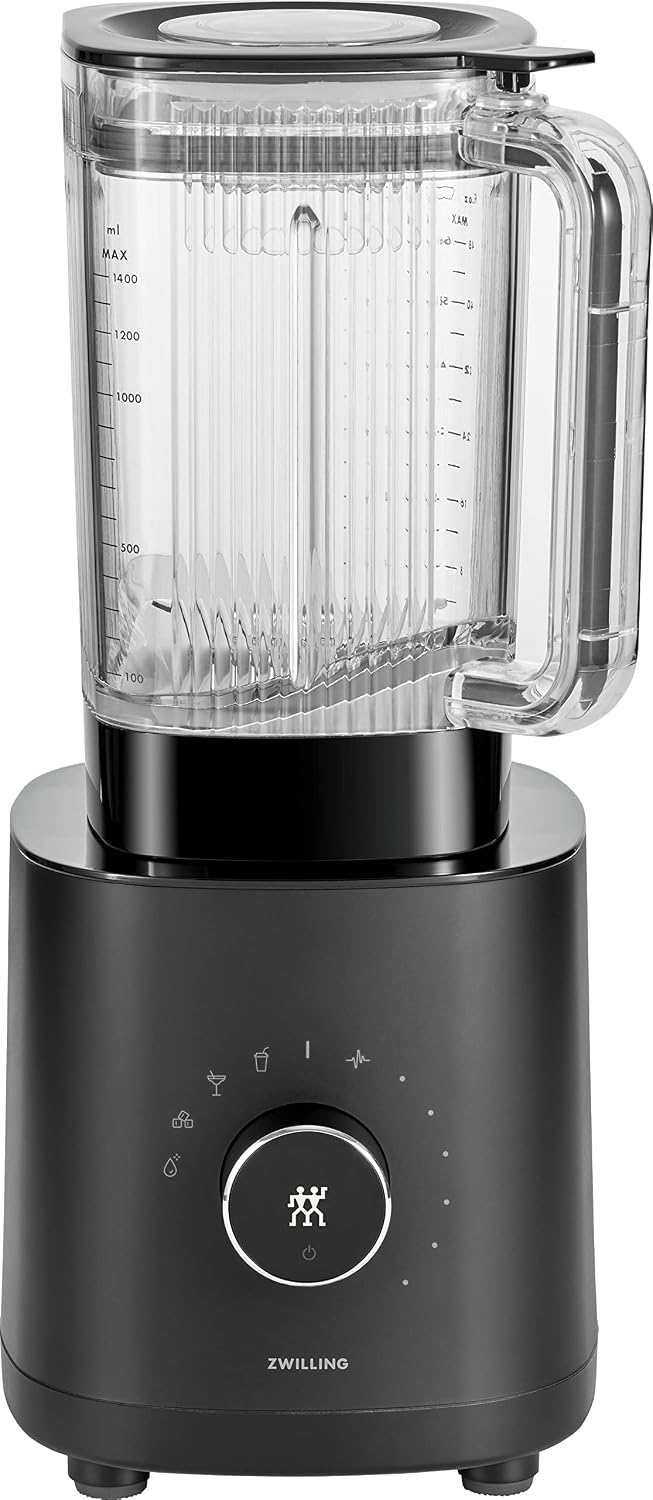 ZWILLING ENFINIGY Frullatore universale 1200 W - Capacità 1,4 L con lama a croce in acciaio inox - Motore ad alte prestazioni e struttura leggera - Nero 16,5 x 16,5 x 39,9 cm