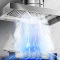 BAOJUHUIKANG cappa aspirante quadrata da soffitto 7 pollici - Struttura metallica con tubo da 3 m - Estrattore fumi per ventilazione della cucina - Alimentazione 220 V