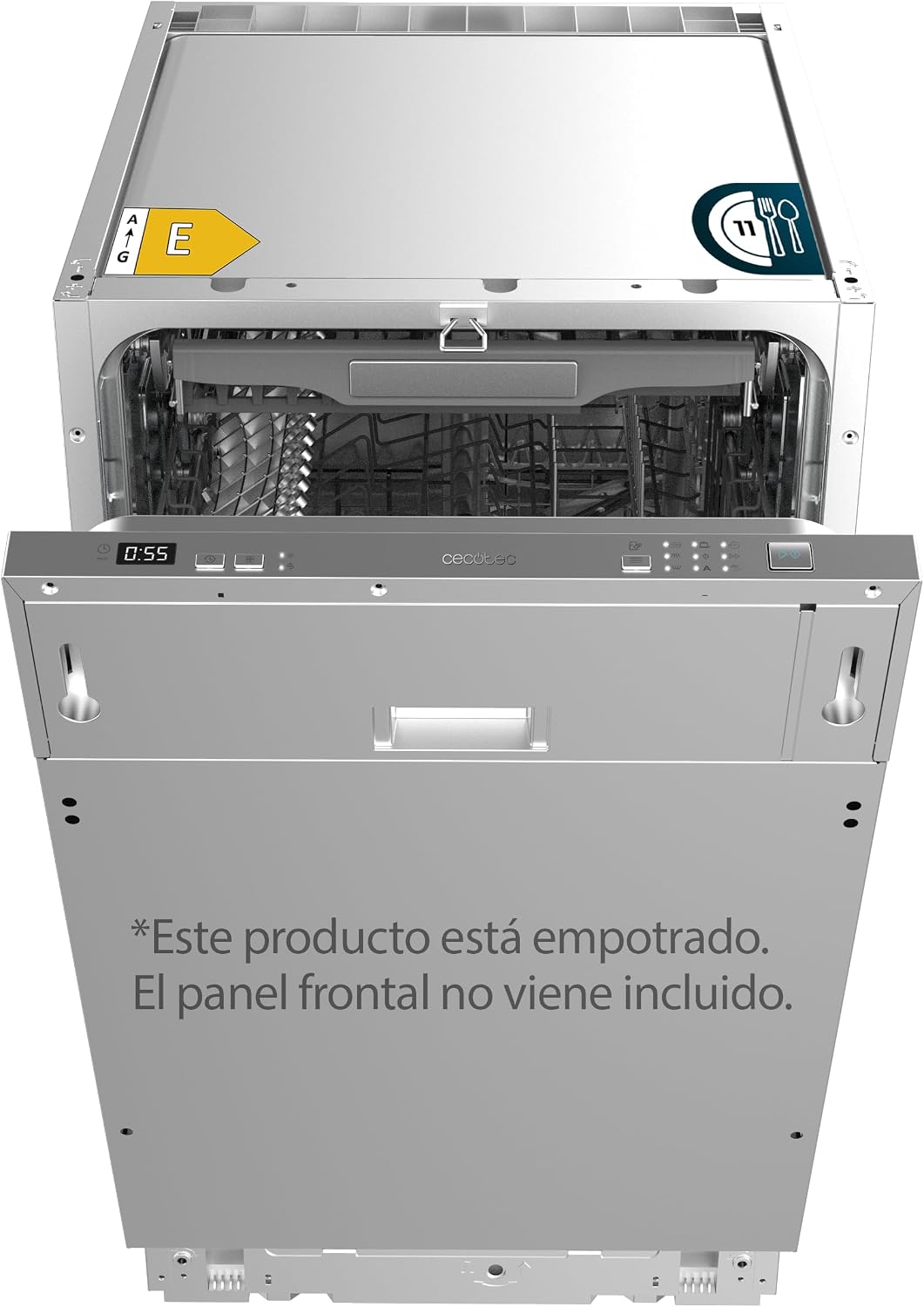 Cecotec Bolero Aguazero 4101 Full BI E lavastoviglie - 11 coperti con 6 programmi e potenza 1850 W - Dual Zone Wash Auto Wash AquaStop e avvio programmato - Bianca da incasso con touch
