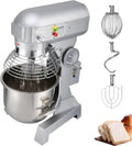 VEVOR Impastatrice planetaria professionale 14 L - Motore 600 W con velocità 205 330 486 giri min - Ciotola in acciaio inox con gancio e frusta - Argento per cucina professionale