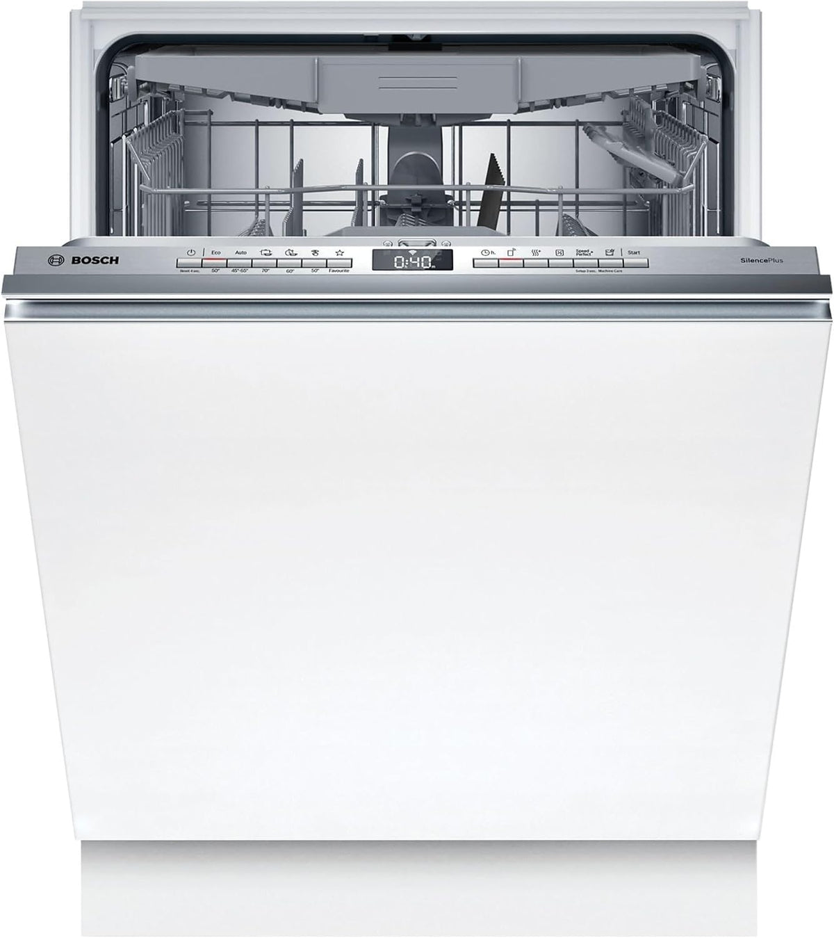 Bosch SMV4ECX28E Serie 4 Lavastoviglie da incasso 14 coperti - Scomparsa totale 60 cm - Comandi a pulsante e capacità familiare - Formato 81,5 x 59,8 x 55 cm con 42 dB