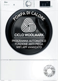 Hoover H DRY 350 HR EH8N2DBE S Asciugatrice 8 kg - Pompa di calore Classe D - WiFi BLE app hOn e 16 programmi - Bianca 85 x 60 x 58,5 cm a libera installazione