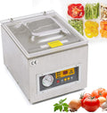 Macchina sottovuoto professionale da tavolo - Camera industriale per utilizzo prolungato - Acciaio inox e acrilico con funzionamento a una mano - Argento 40 x 32 x 26 cm peso 21 kg