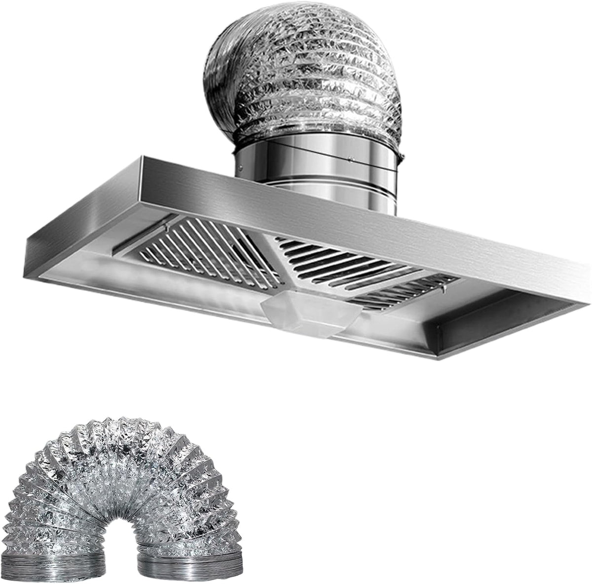 BAOJUHUIKANG cappa aspirante 8 pollici - Grande ventilatore con tubo da 3 m - Sistema per rimozione fumo e ventilazione a basso rumore - Struttura in metallo alimentazione 220 V
