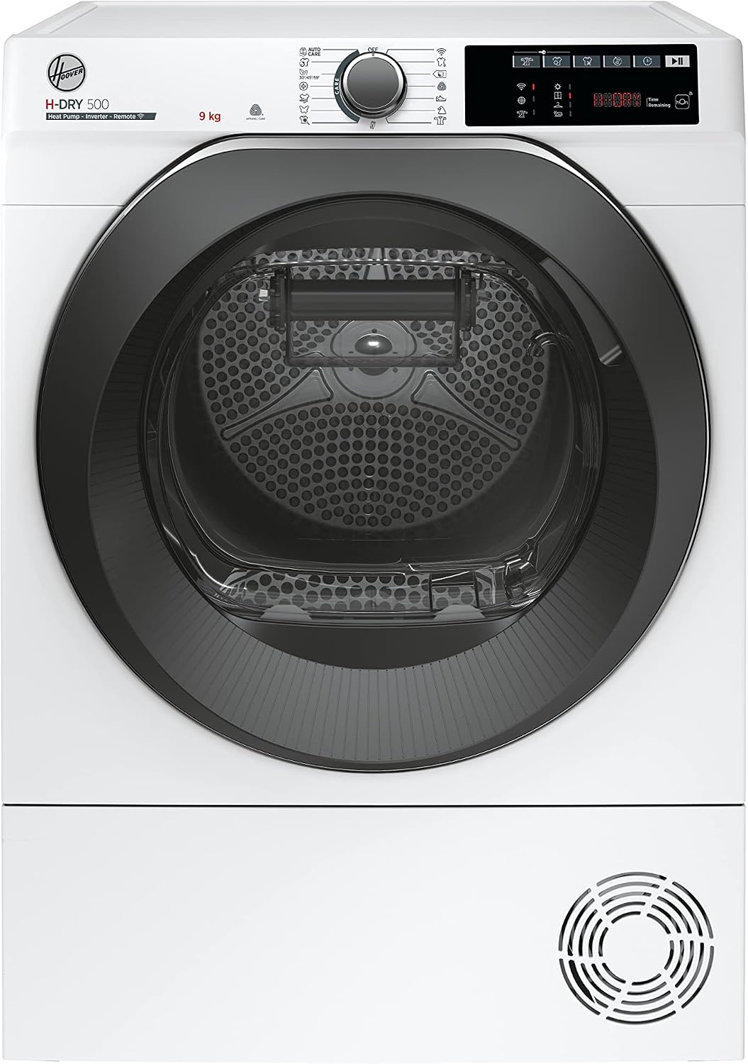 Hoover H DRY 500 NDE H9A3TCBEXS S Asciugatrice 9 kg - Pompa di calore Classe A più - WiFi BLE app hOn e griglia scarpe - Bianca 85 x 59,6 x 58,5 cm