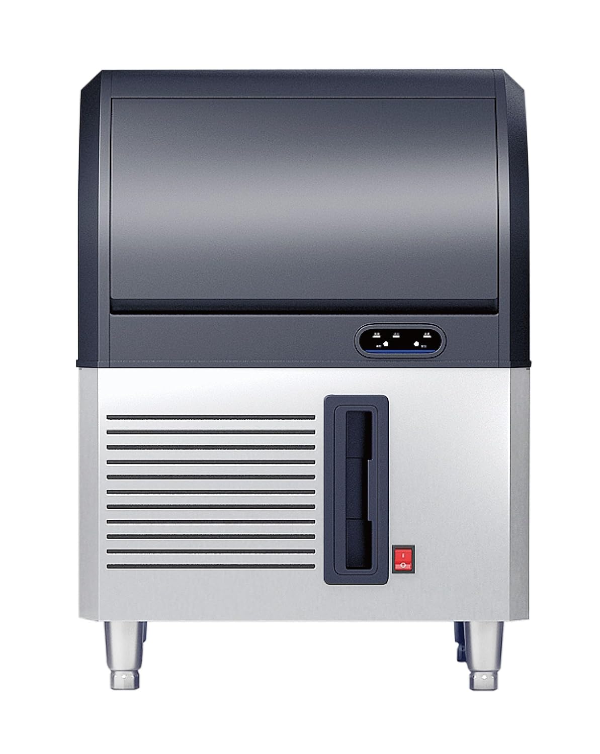 Produttore di ghiaccio commerciale - Cubetti pieni 60 kg al giorno - Stoccaggio 22 kg con raffreddamento ad aria - Potenza 600 W e alimentazione 230 V